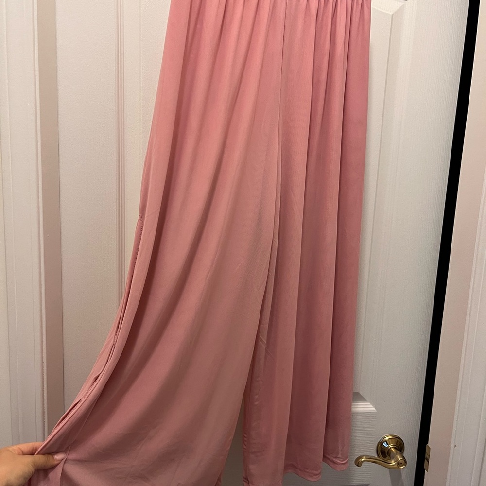 Wide-leg Sheer Pink Women's pants